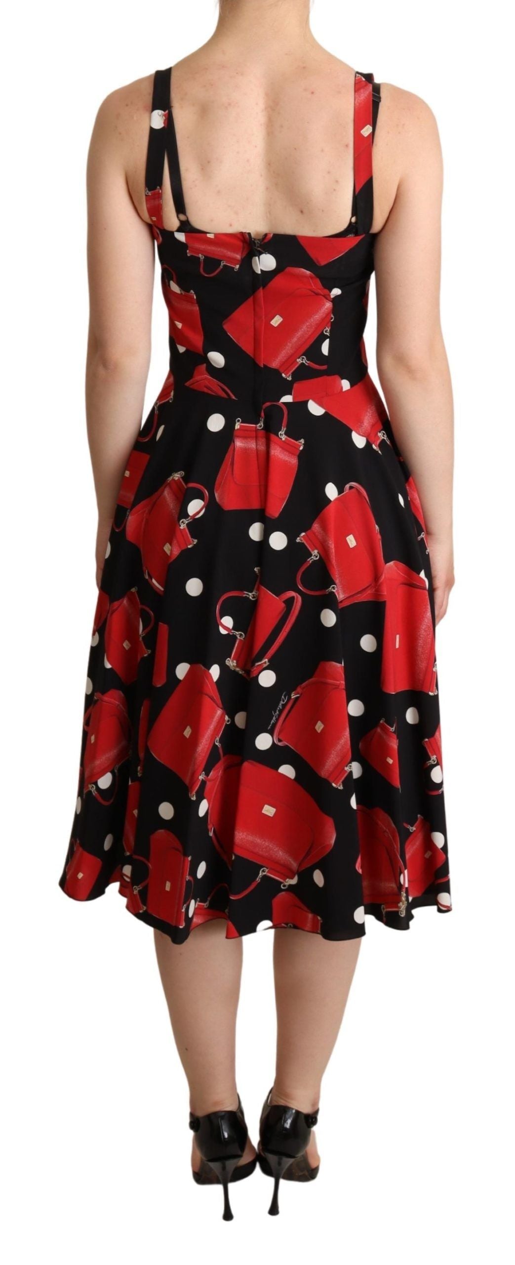 Dolce & Gabbana Sicilian Bag Print Sleeveless Midi Dress