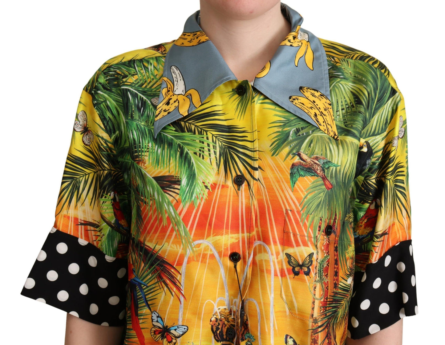 Dolce & Gabbana Tropical Silk Oversized Short-Sleeved Shirt