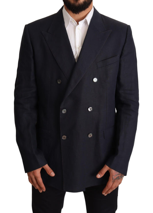 Dolce & Gabbana Elegant Dark Blue Double-Breasted Blazer