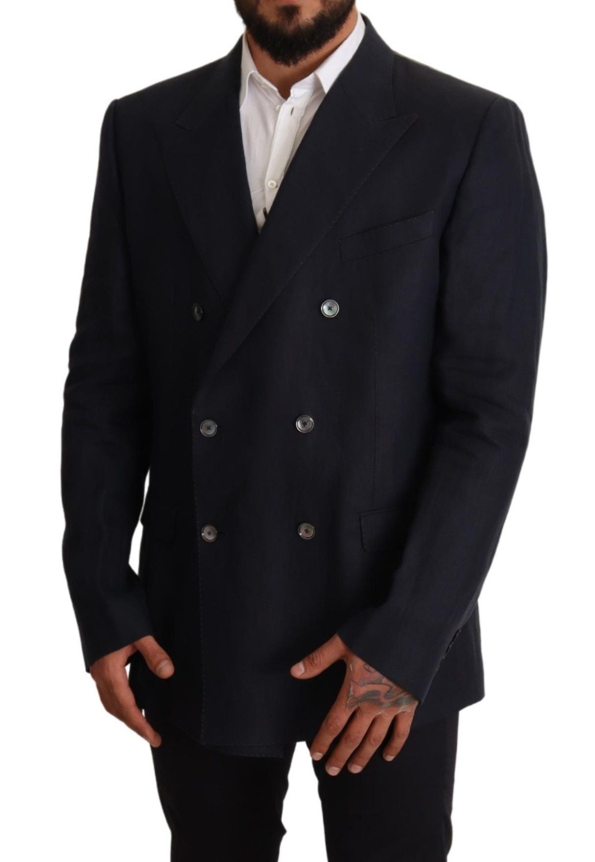 Dolce & Gabbana Elegant Dark Blue Double-Breasted Blazer