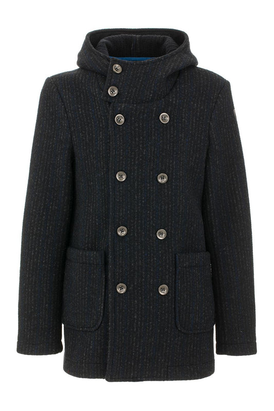 Fred Mello Sophisticated Blue Textured Coat for Men