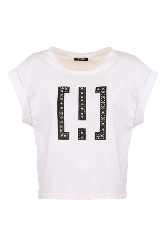 Imperfect White Cotton Women T-Shirt