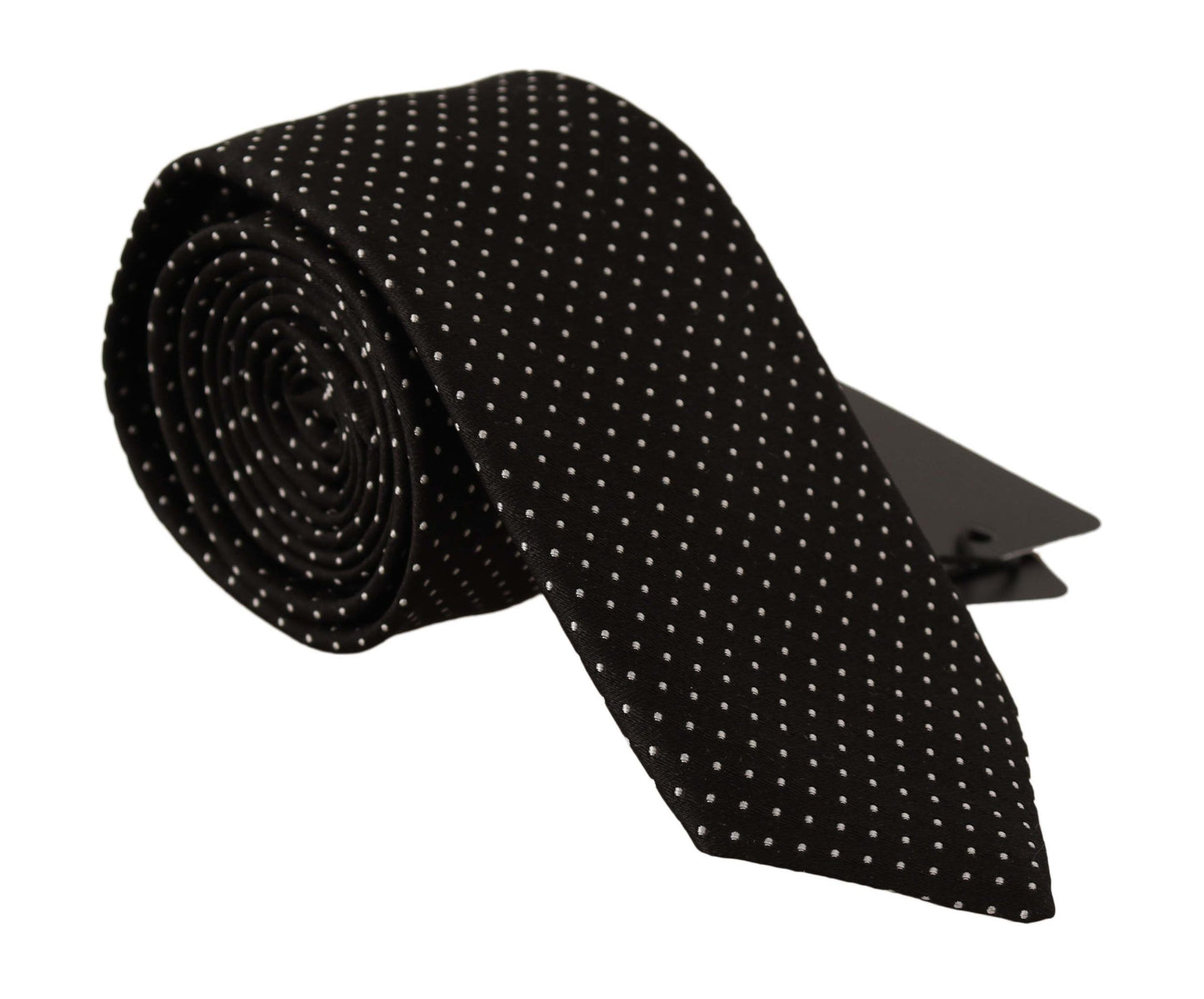 Dolce & Gabbana Elegant Black Silk Polka Dot Tie