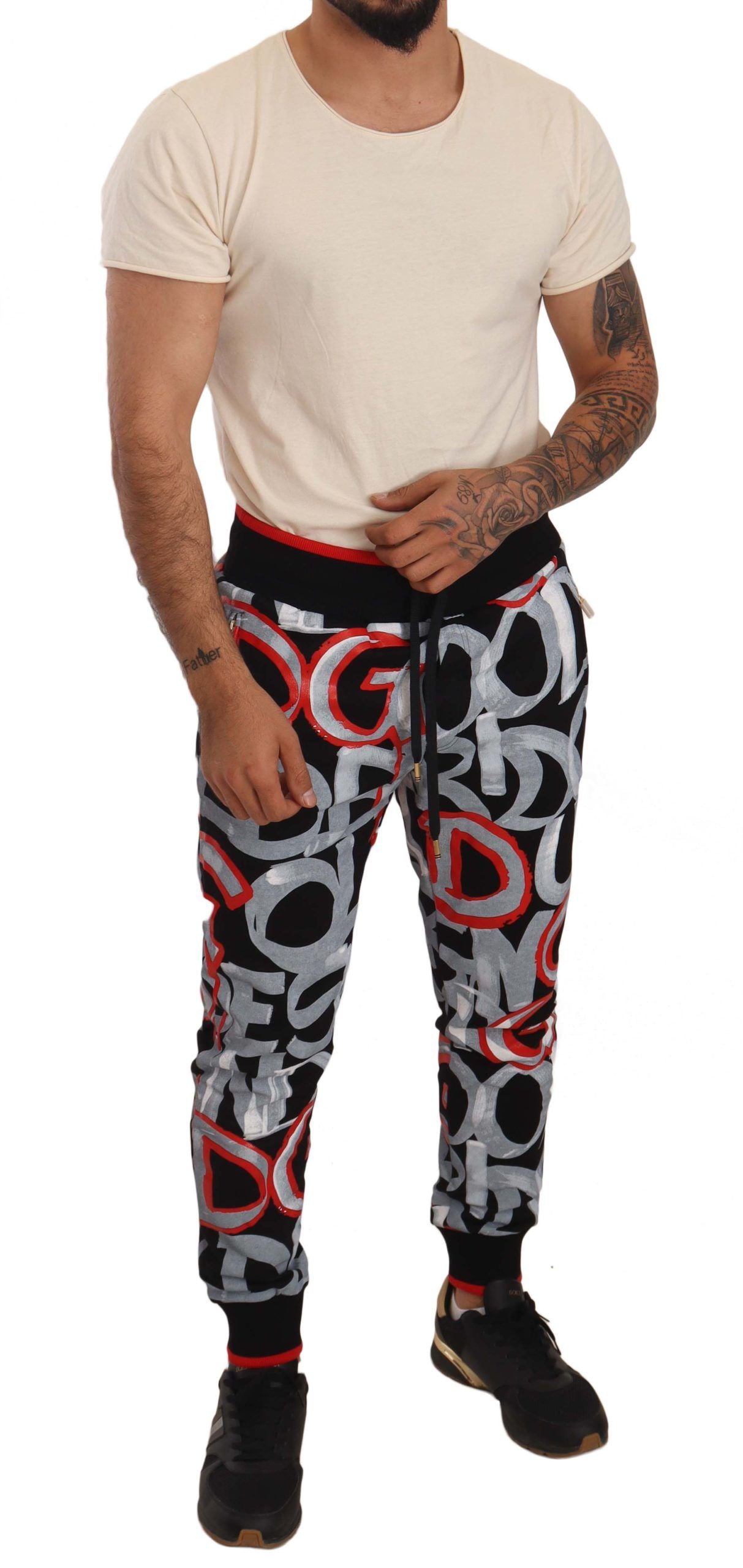 Dolce & Gabbana Sleek Multicolor Detail Joggers for Men