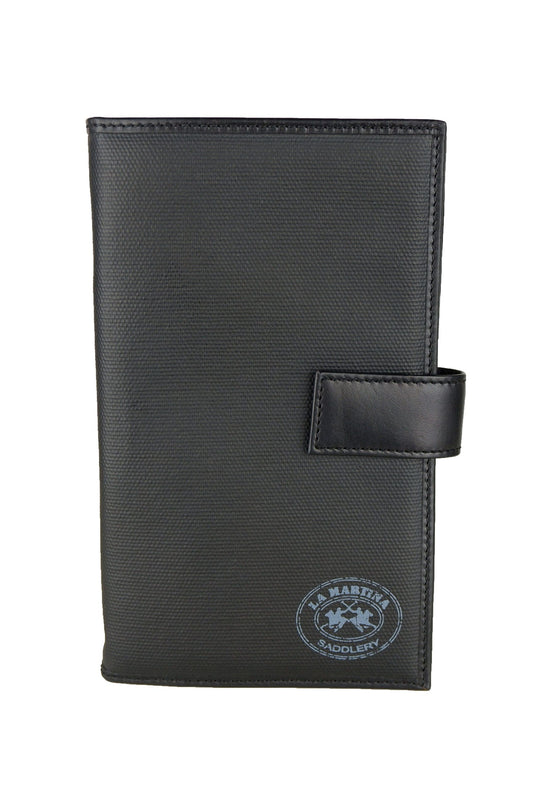 La Martina Elegant Black Travel Documents Holder