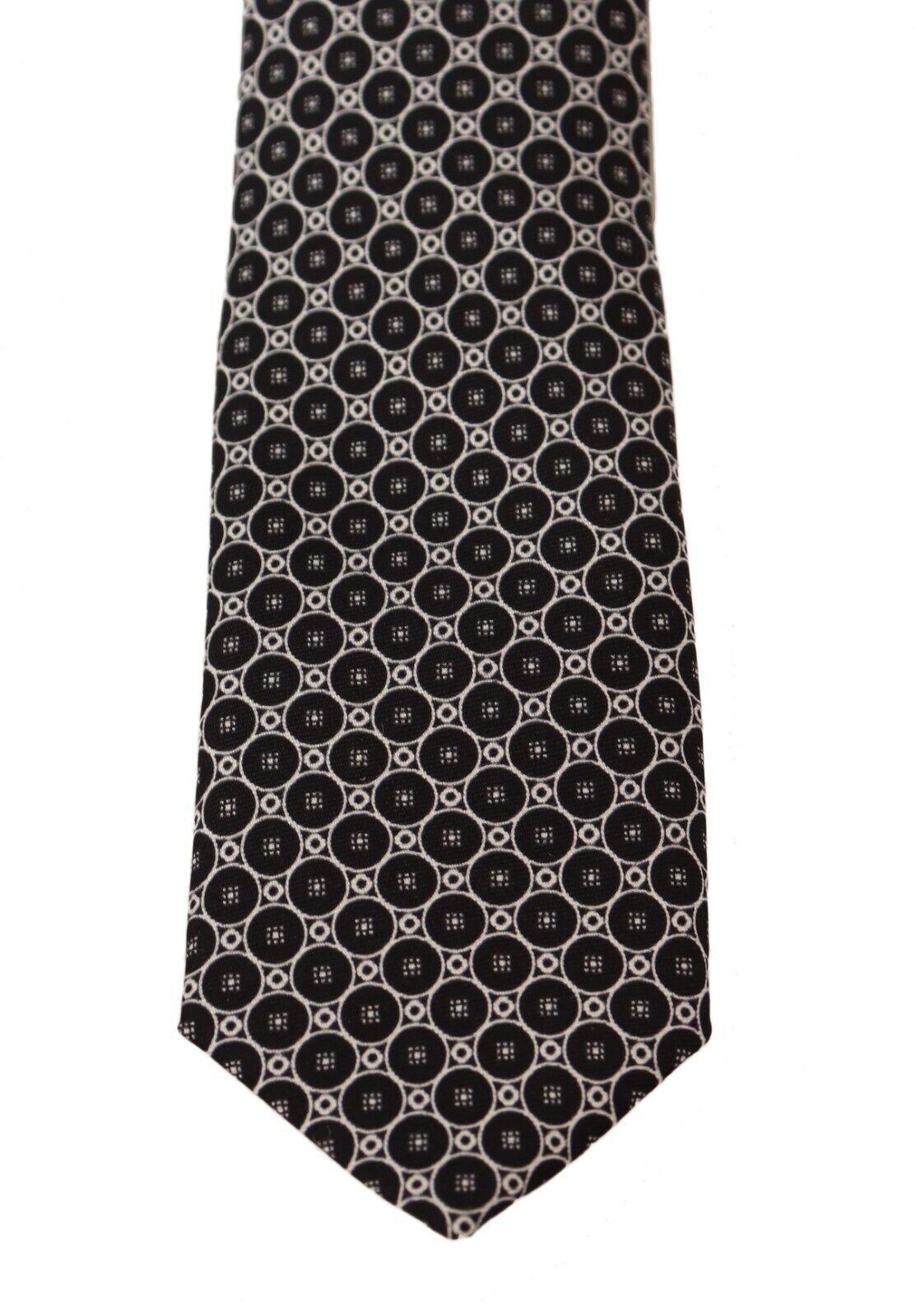 Dolce & Gabbana Elegant Patterned Black Silk Tie