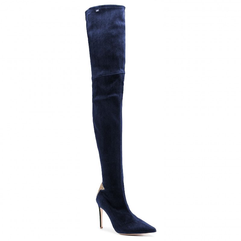 Elisabetta Franchi Blue Calfskin Women Boot