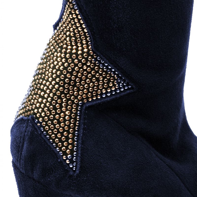 Elisabetta Franchi Blue Calfskin Women Boot