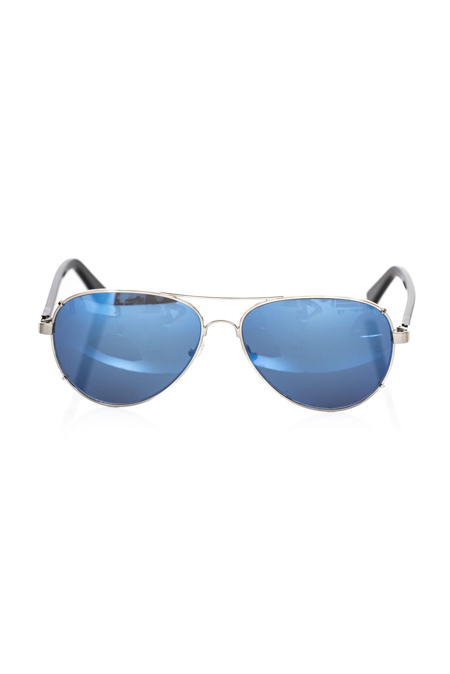 Frankie Morello Silver Metallic Men Sunglass