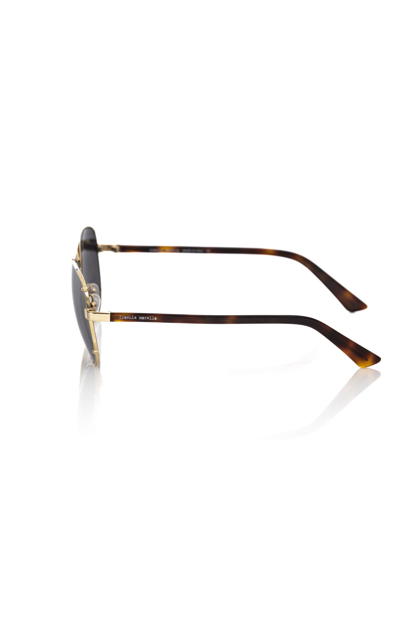 Frankie Morello Gold Metallic Men Sunglass