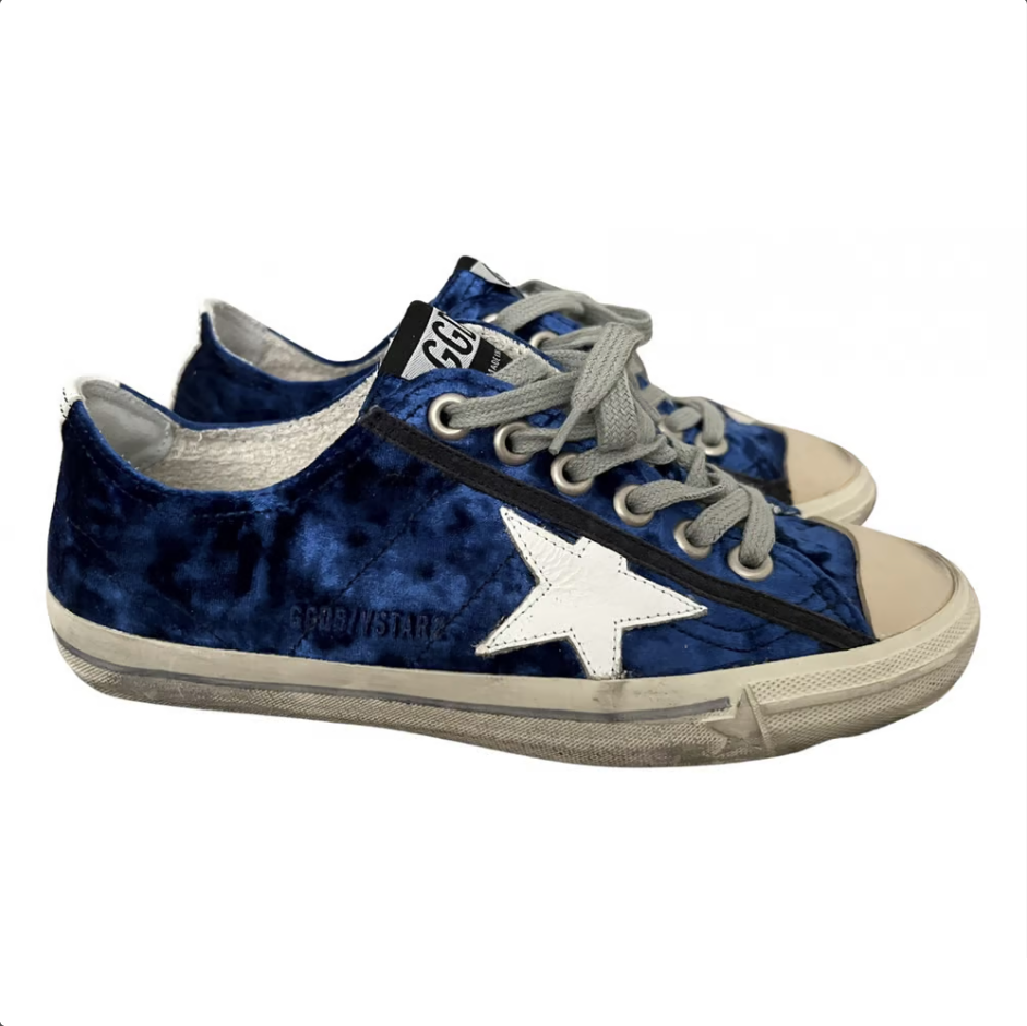 Golden Goose Blue Leather Men Sneaker