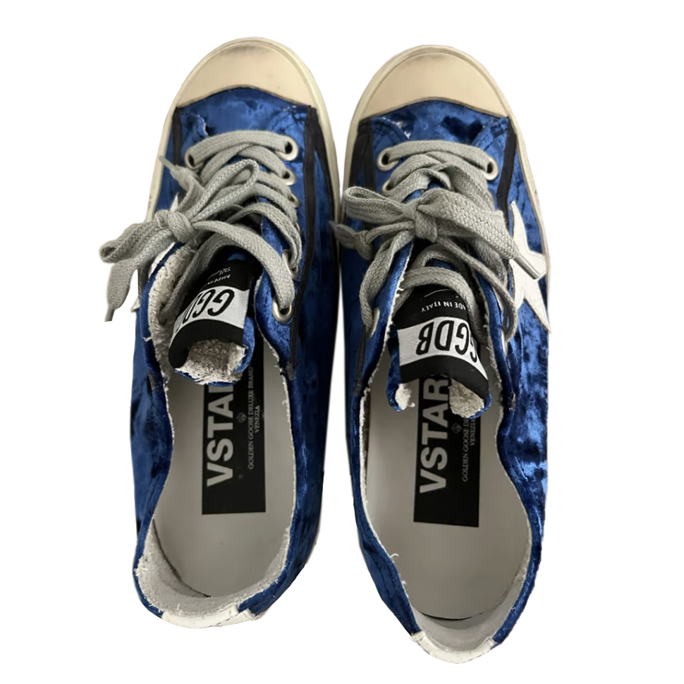 Golden Goose Blue Leather Men Sneaker