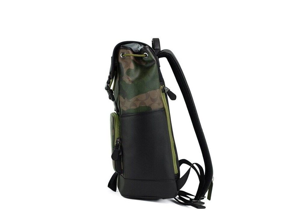 COACH Large Signature Camo Print Coated Canvas Track Backpack Bookbag