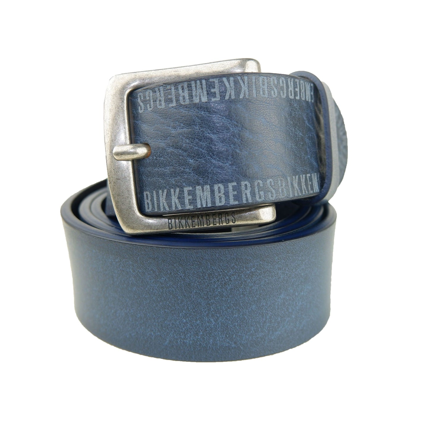 Bikkembergs Blue Leather Men Belt