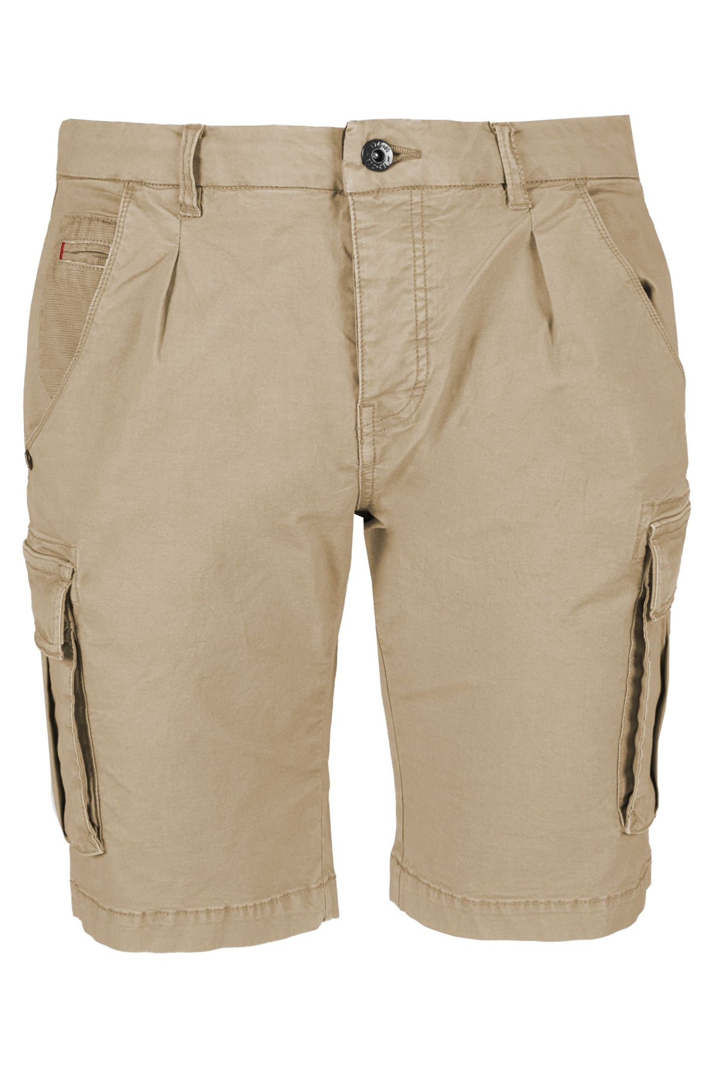 Yes Zee Beige Cargo Bermuda Shorts with Stretch Comfort