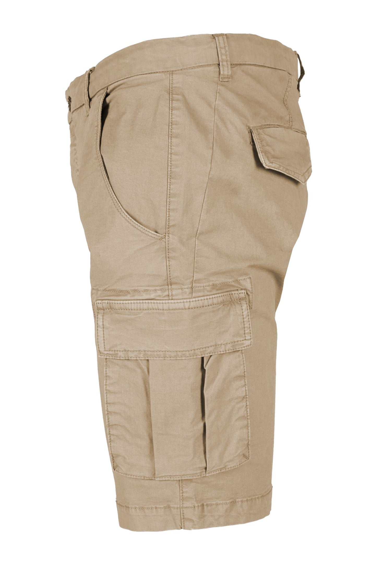 Yes Zee Beige Cargo Bermuda Shorts with Stretch Comfort