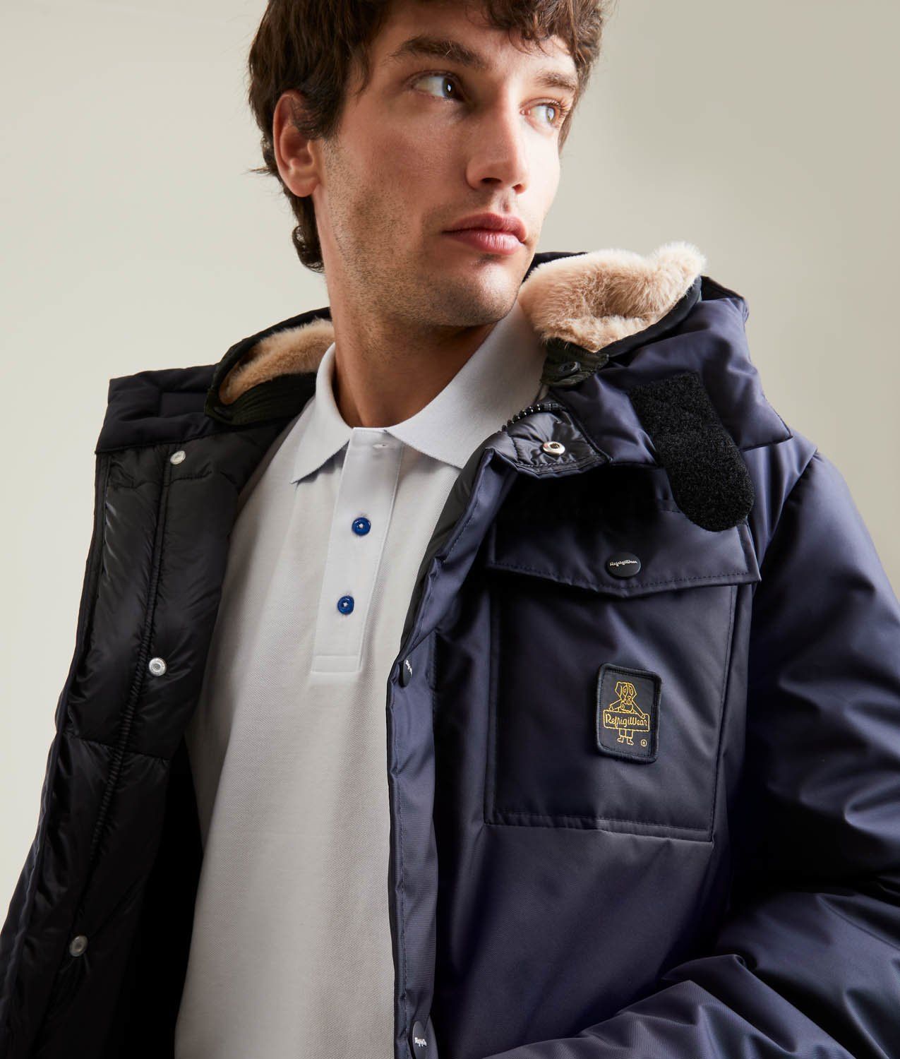 Refrigiwear Blue Polyamide Men Jacket