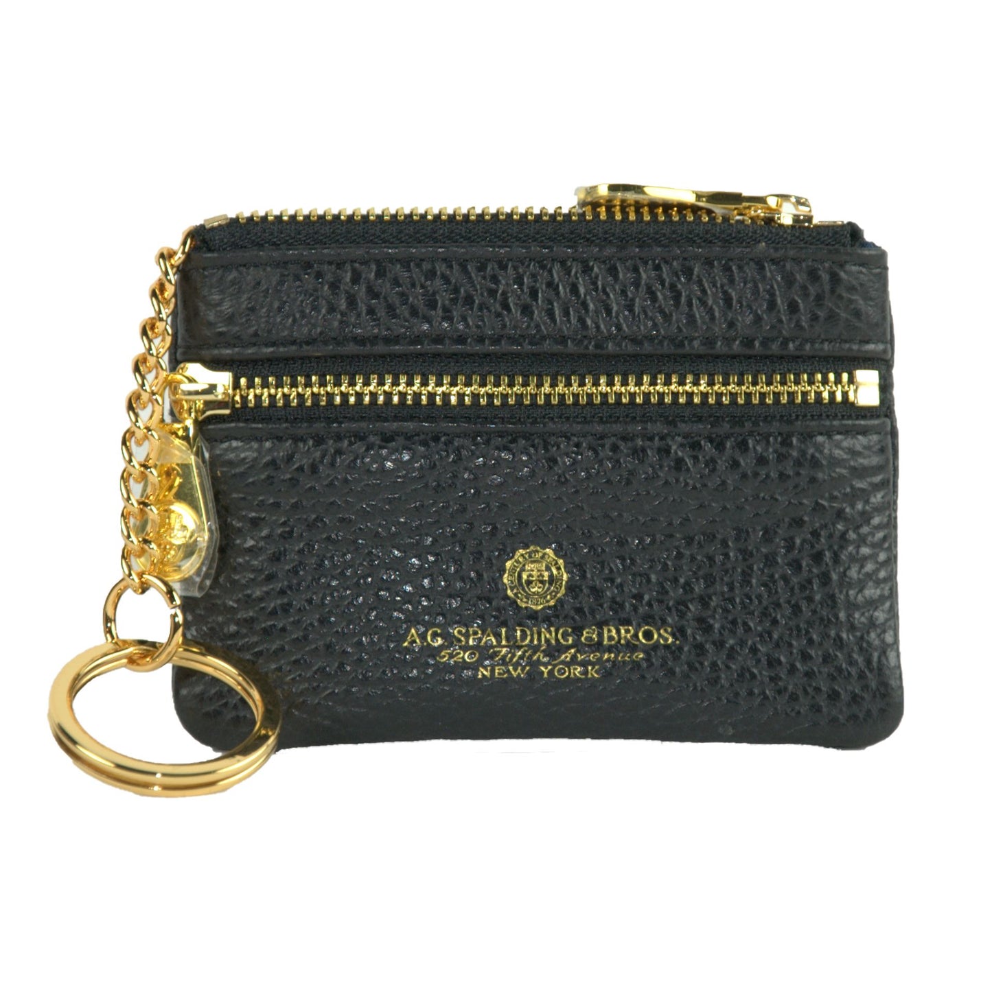 A.G. Spalding & Bros Black Leather Women Keychain