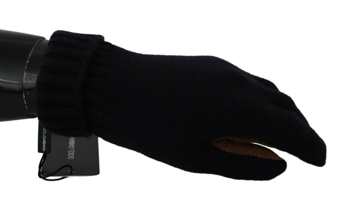 Dolce & Gabbana Elegant Black Cashmere & Leather Gloves