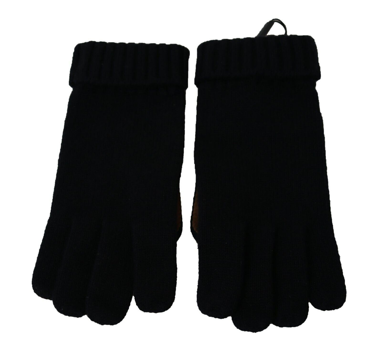 Dolce & Gabbana Elegant Black Cashmere & Leather Gloves