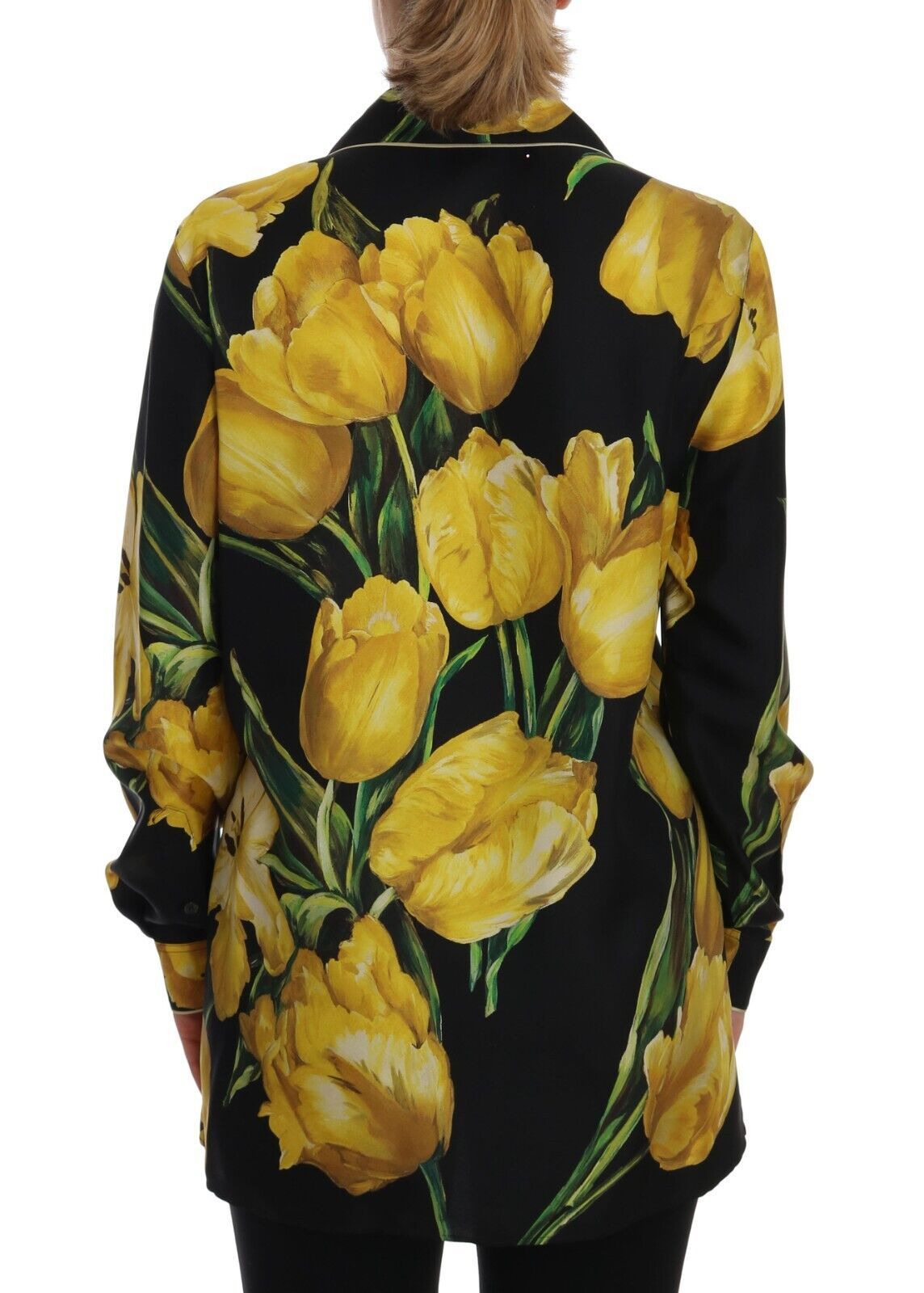 Dolce & Gabbana Floral Silk Pajama-Style Blouse