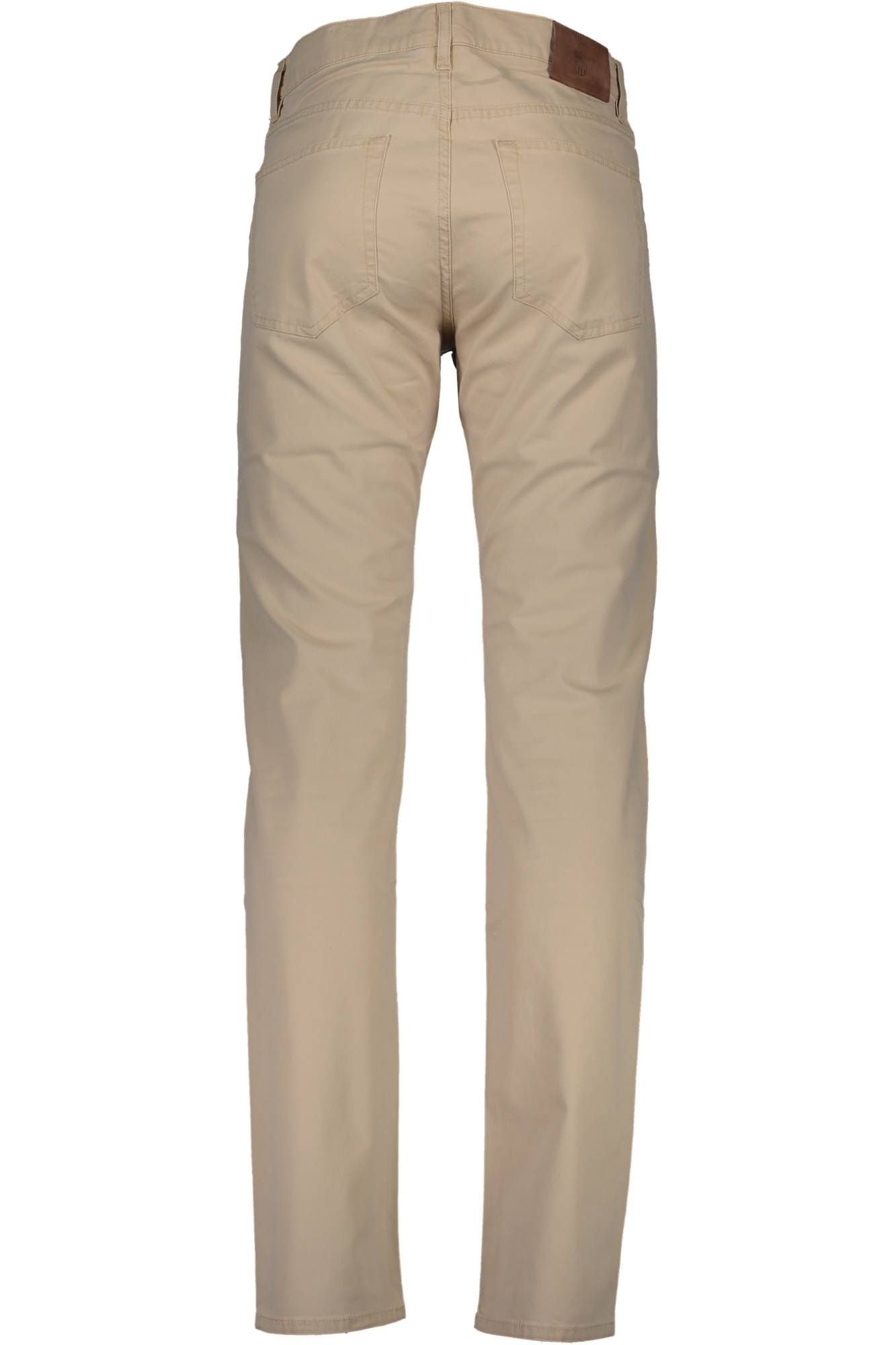 Gant Chic Beige Cotton Trousers with Logo Detail