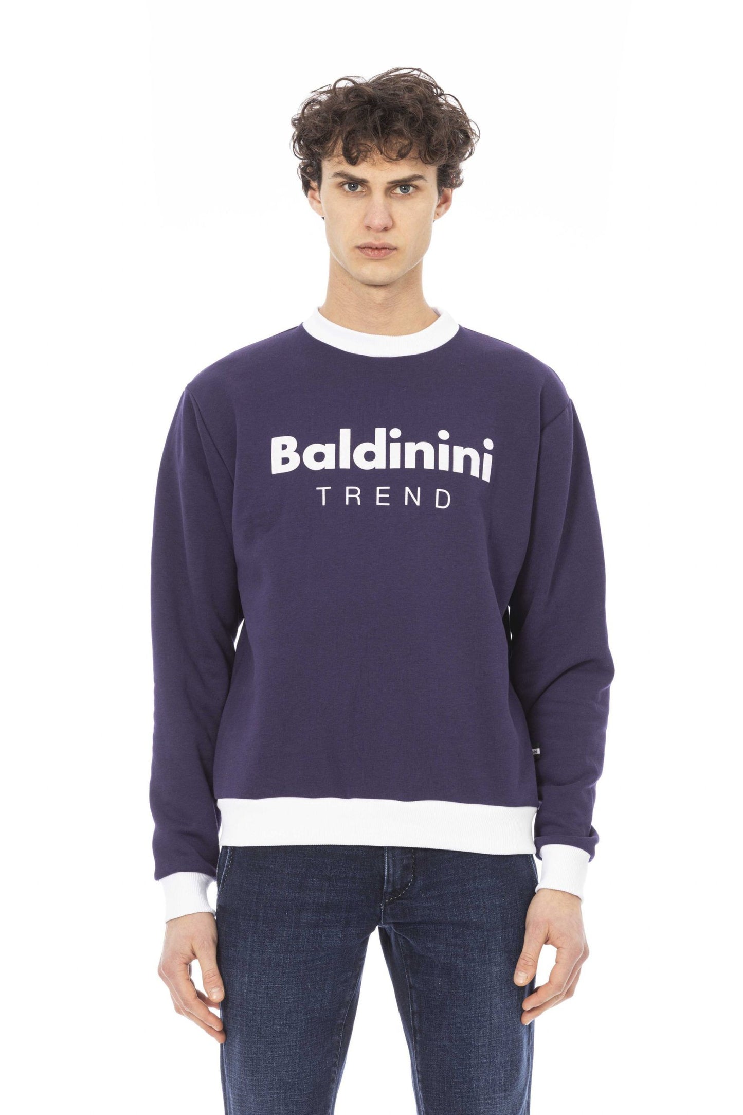 Baldinini Trend Purple Cotton Men Sweater