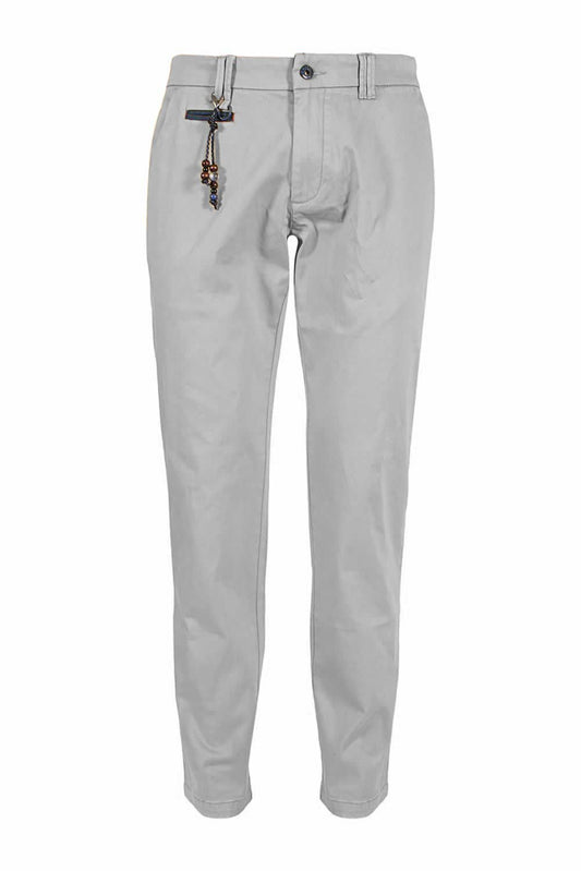 Yes Zee Chic Gray Cotton Blend Chinos for Men