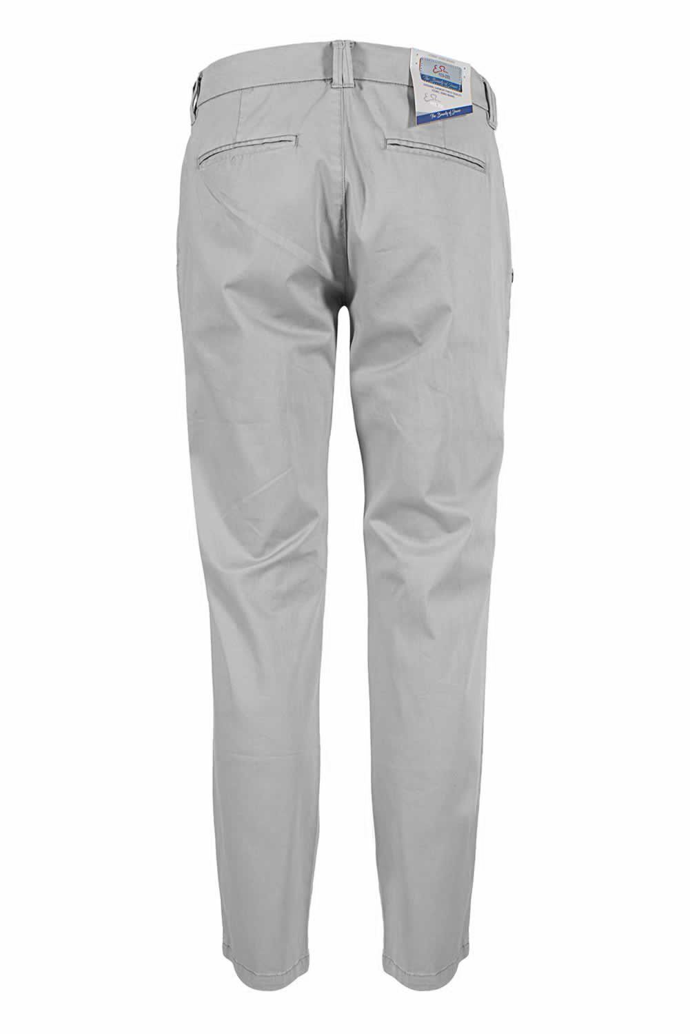 Yes Zee Chic Gray Cotton Blend Chinos for Men