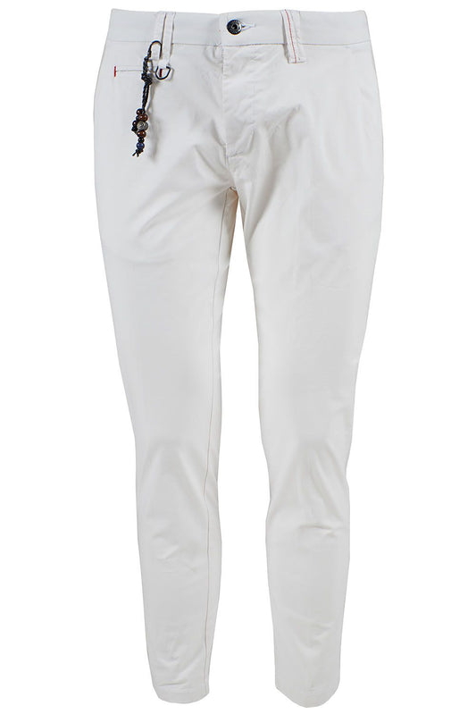 Yes Zee White Cotton Men's Chino Pants