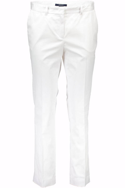 Gant White Cotton Women Trouser