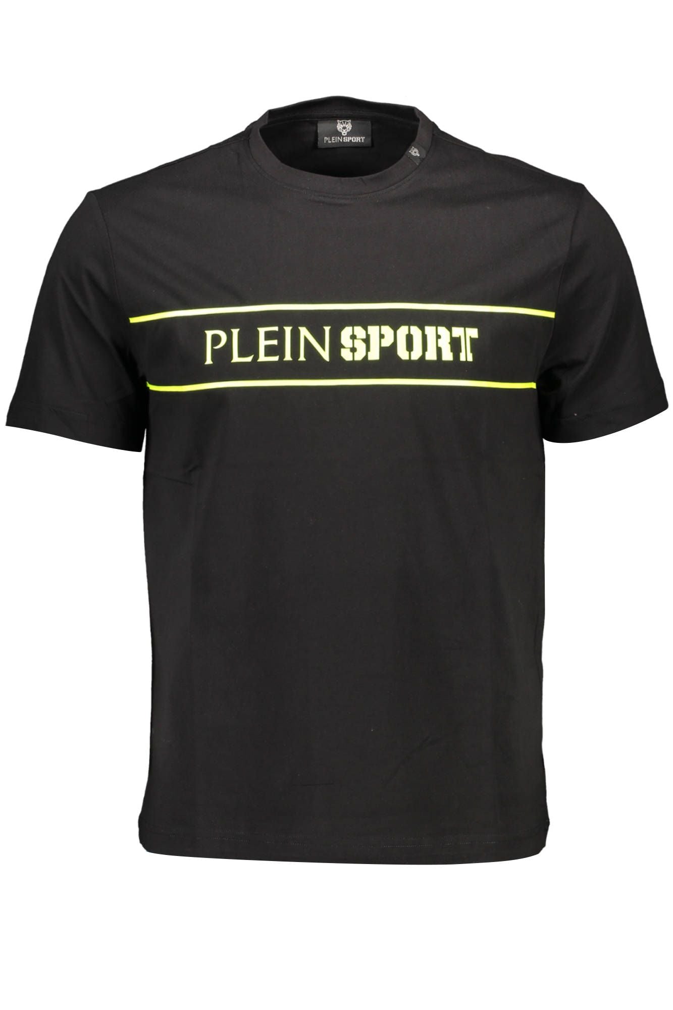 Plein Sport Sleek Cotton Crew Neck Tee with Logo Detail