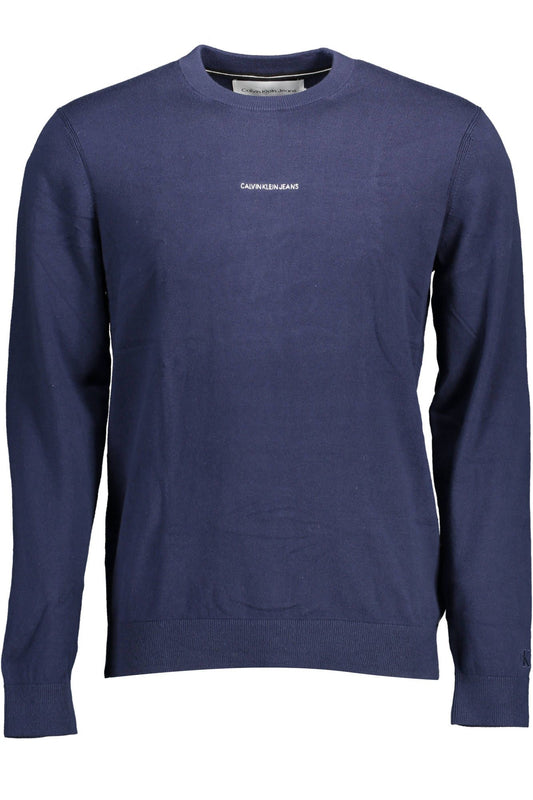 Calvin Klein Sleek Blue Cotton Round Neck Sweater