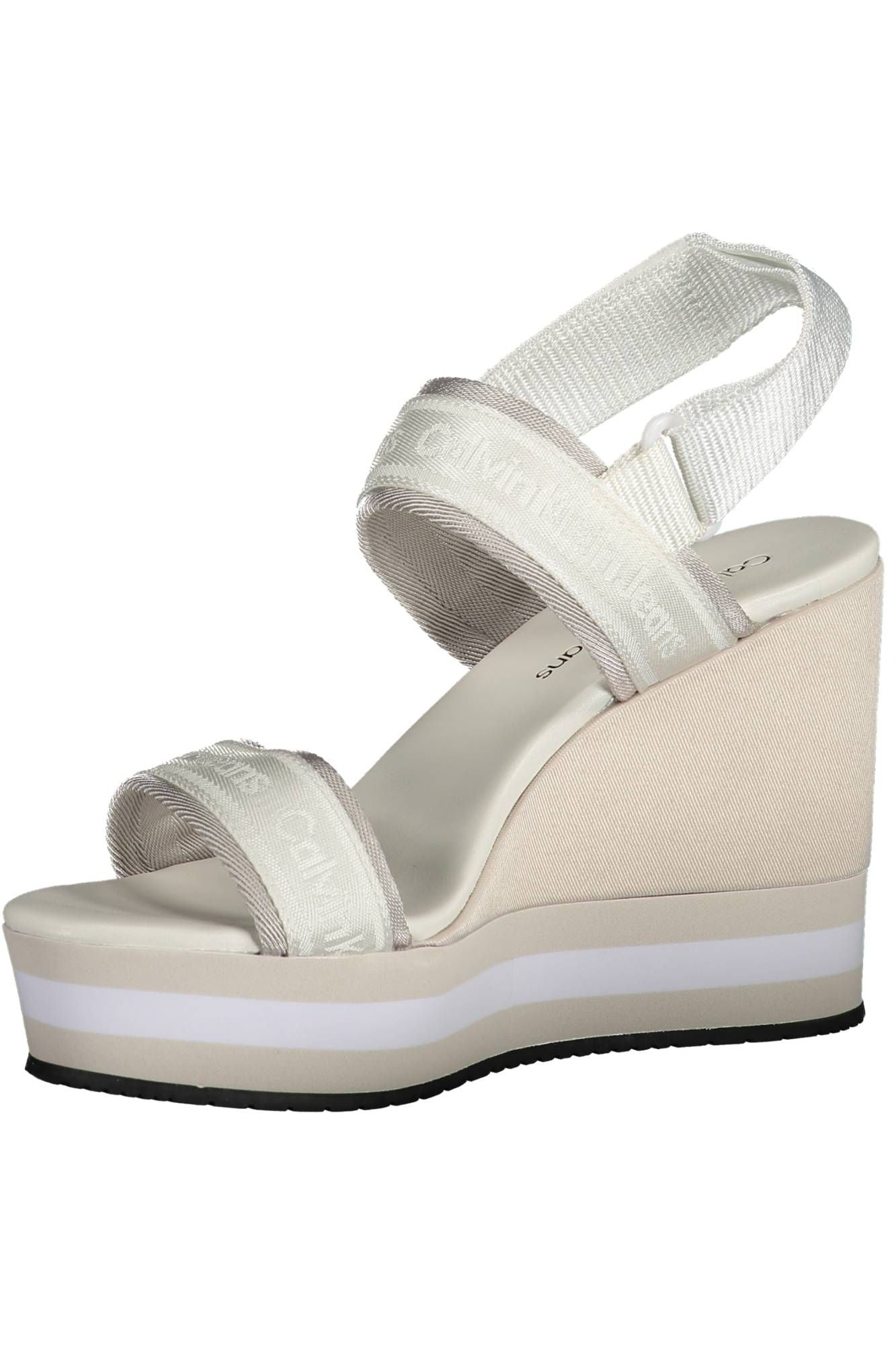 Calvin Klein Chic White Ankle-Strap Wedge Sandals