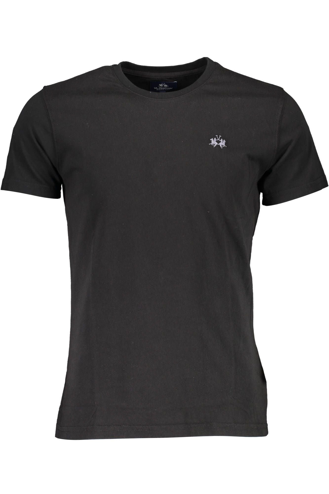 La Martina Elegant Black Embroidered Tee