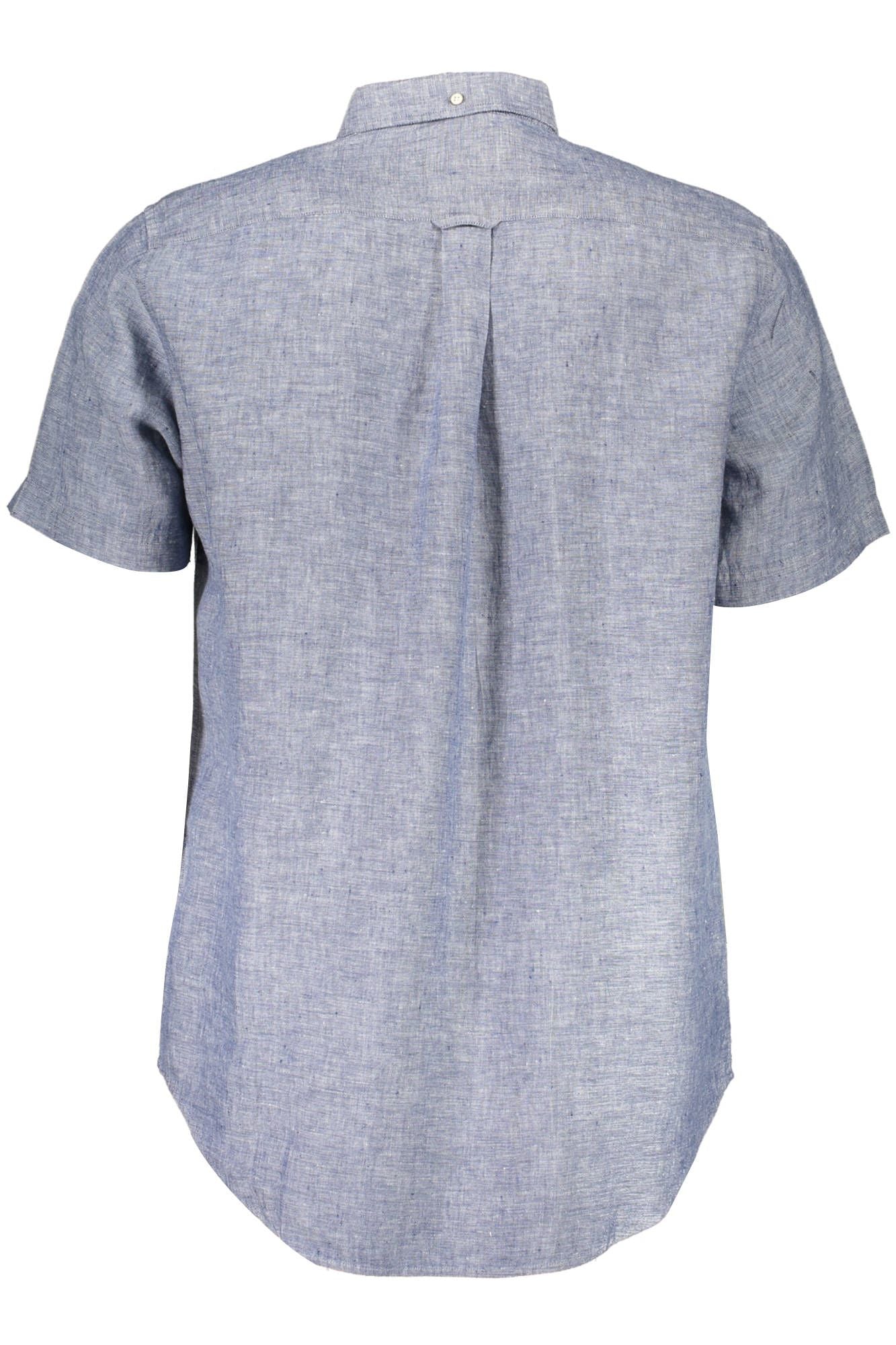 Gant Elegant Blue Linen Shirt with Short Sleeves