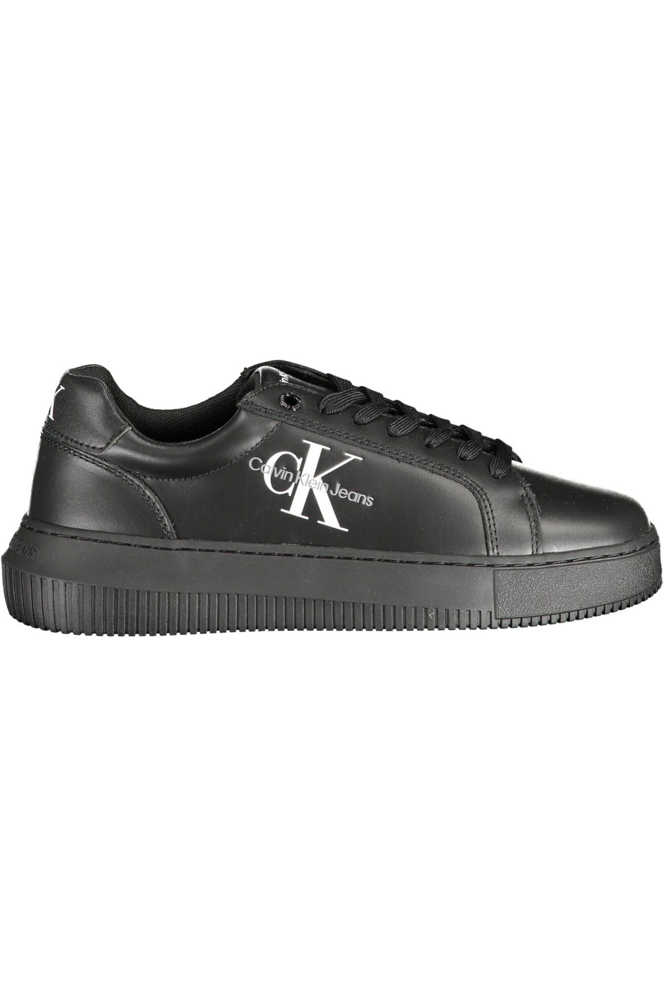 Calvin Klein Sleek Black Recycled Sneakers with Logo Accent