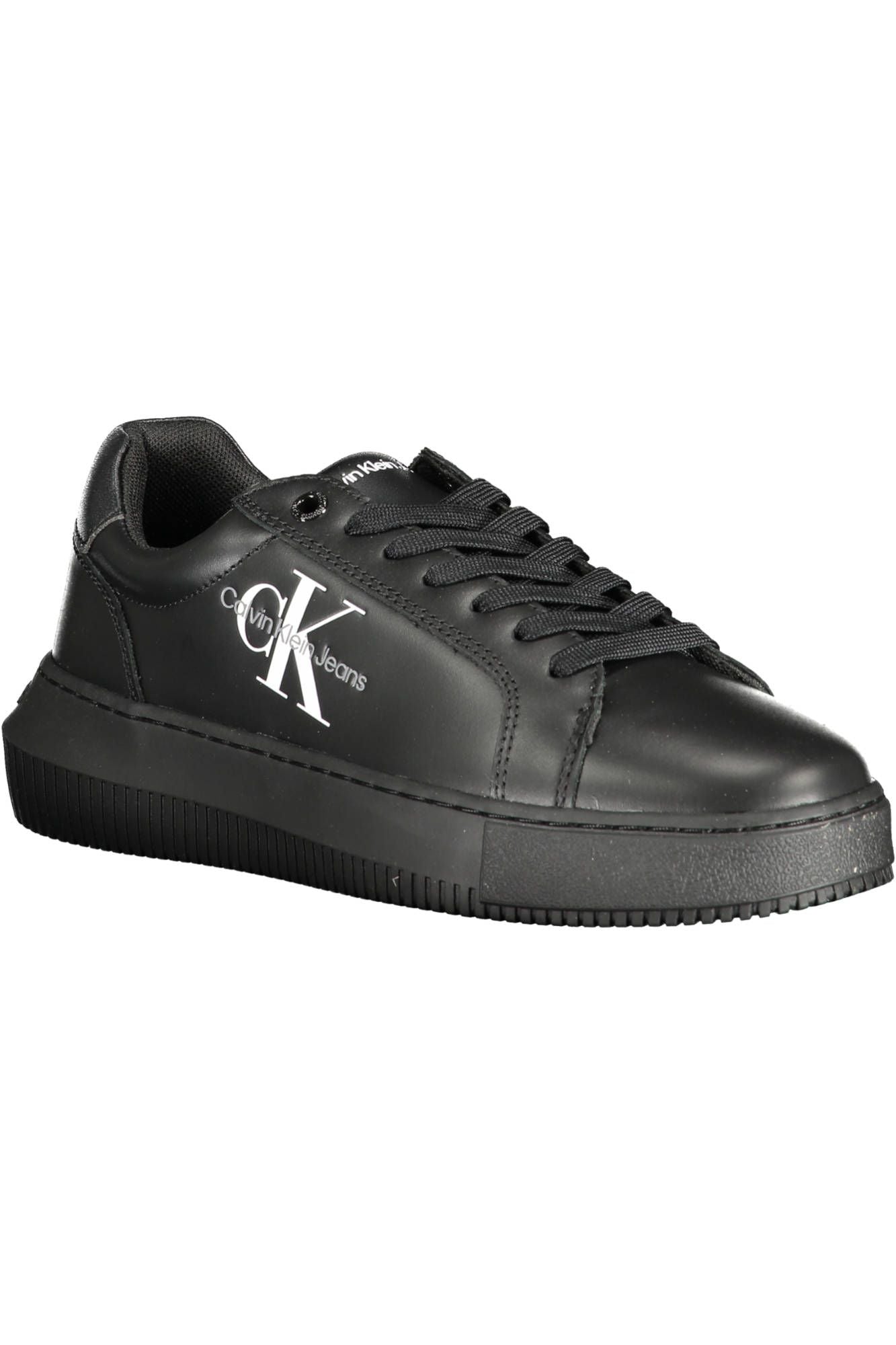 Calvin Klein Sleek Black Recycled Sneakers with Logo Accent