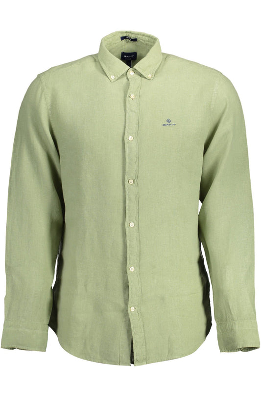 Gant Chic Green Linen Button-Down Shirt