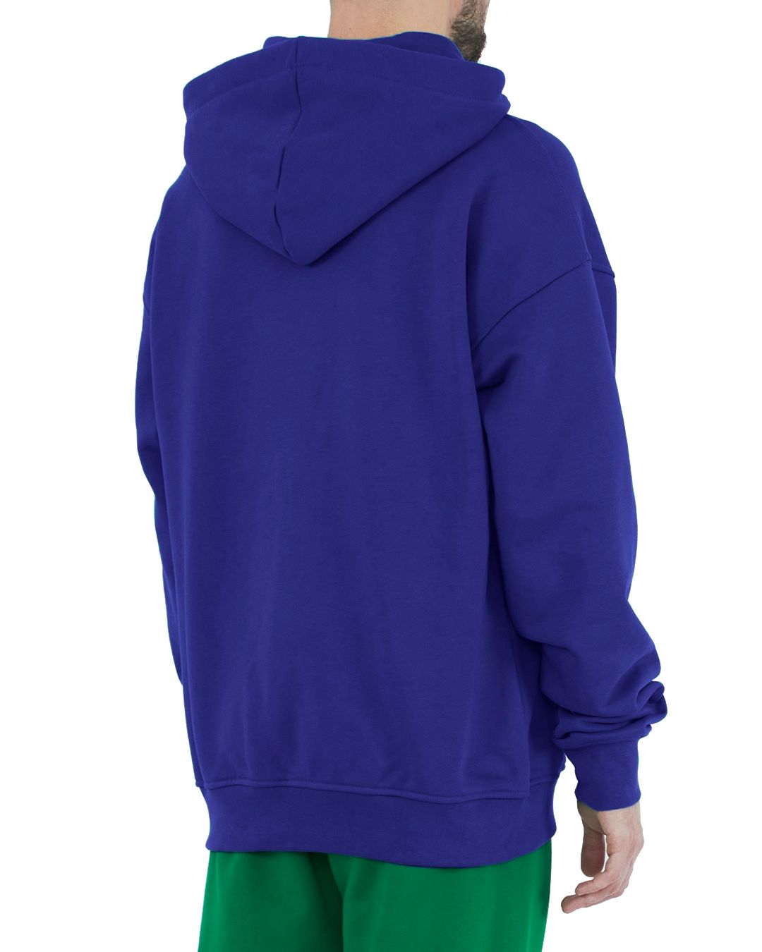 Comme Des Fuckdown Blue Cotton Hooded Sweatshirt with Bold Print