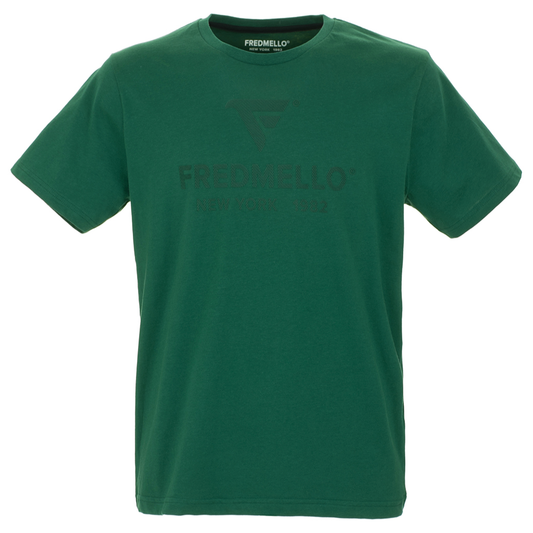 Fred Mello Emerald Cotton Tee with Rubberized Logo