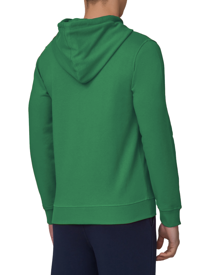 Fred Mello Chic Green Cotton Hooded Sweatshirt with Zip Closure