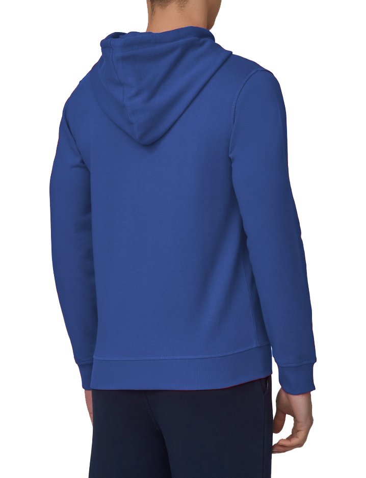 Fred Mello Chic Blue Hooded Sweatshirt with Rubber Logo