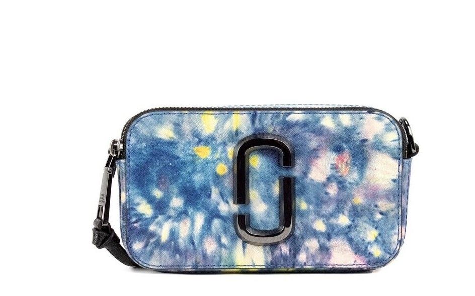 Marc Jacobs The Snapshot bag Watercolor Blue Printed Leather Shoulder Bag Purse