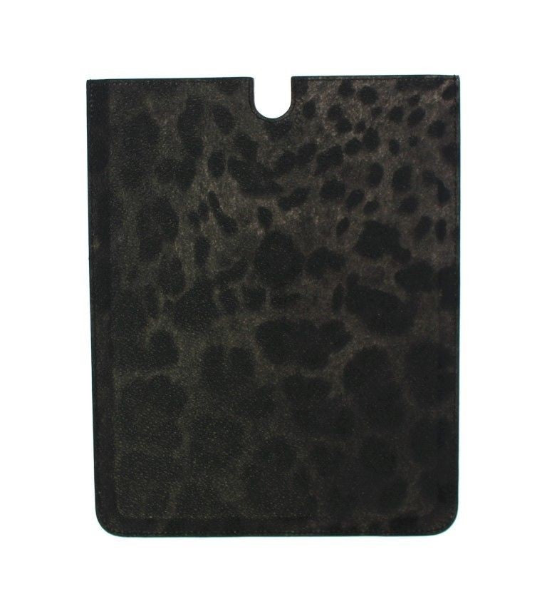 Dolce & Gabbana Chic Leopard Print Leather Tablet Case