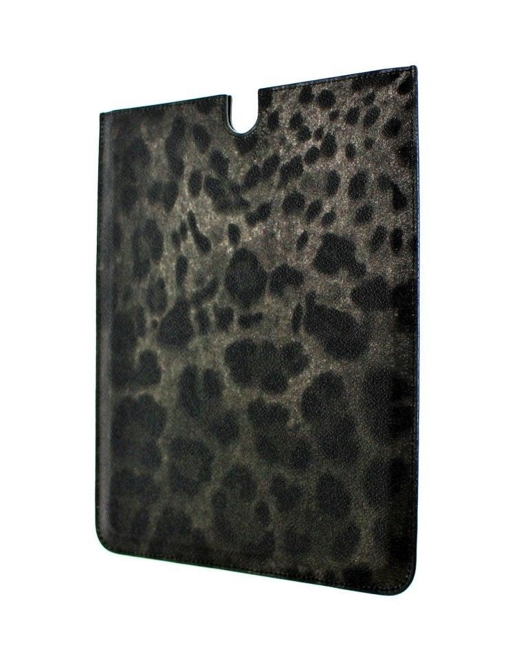 Dolce & Gabbana Chic Leopard Print Leather Tablet Case