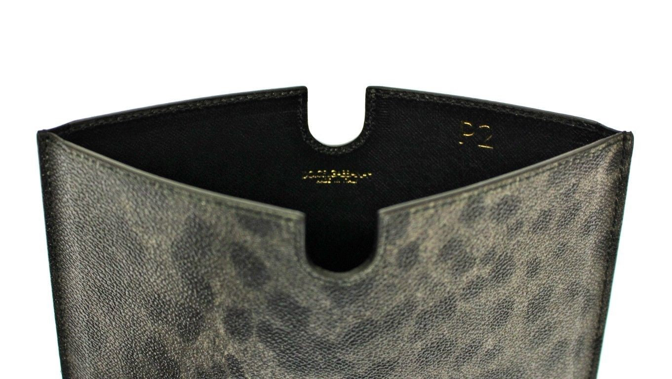 Dolce & Gabbana Chic Leopard Print Leather Tablet Case