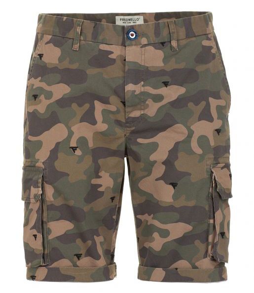 Fred Mello Chic Camouflage Cotton Blend Bermuda Shorts