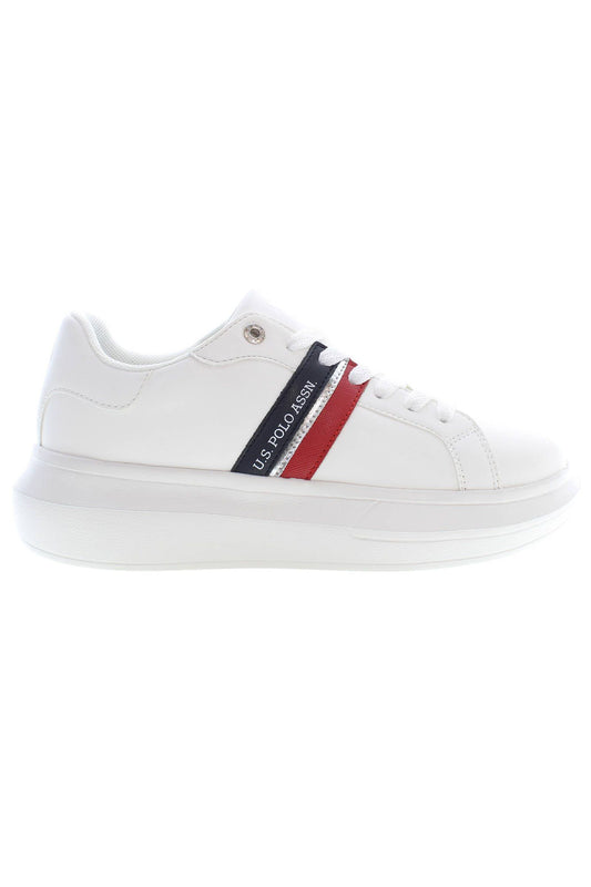 U.S. POLO ASSN. Chic White Lace-Up Sneakers with Logo Detail