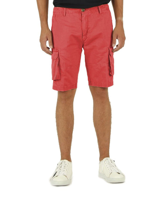 Fred Mello Chic Red Cotton Bermuda Shorts with Cargo Pockets